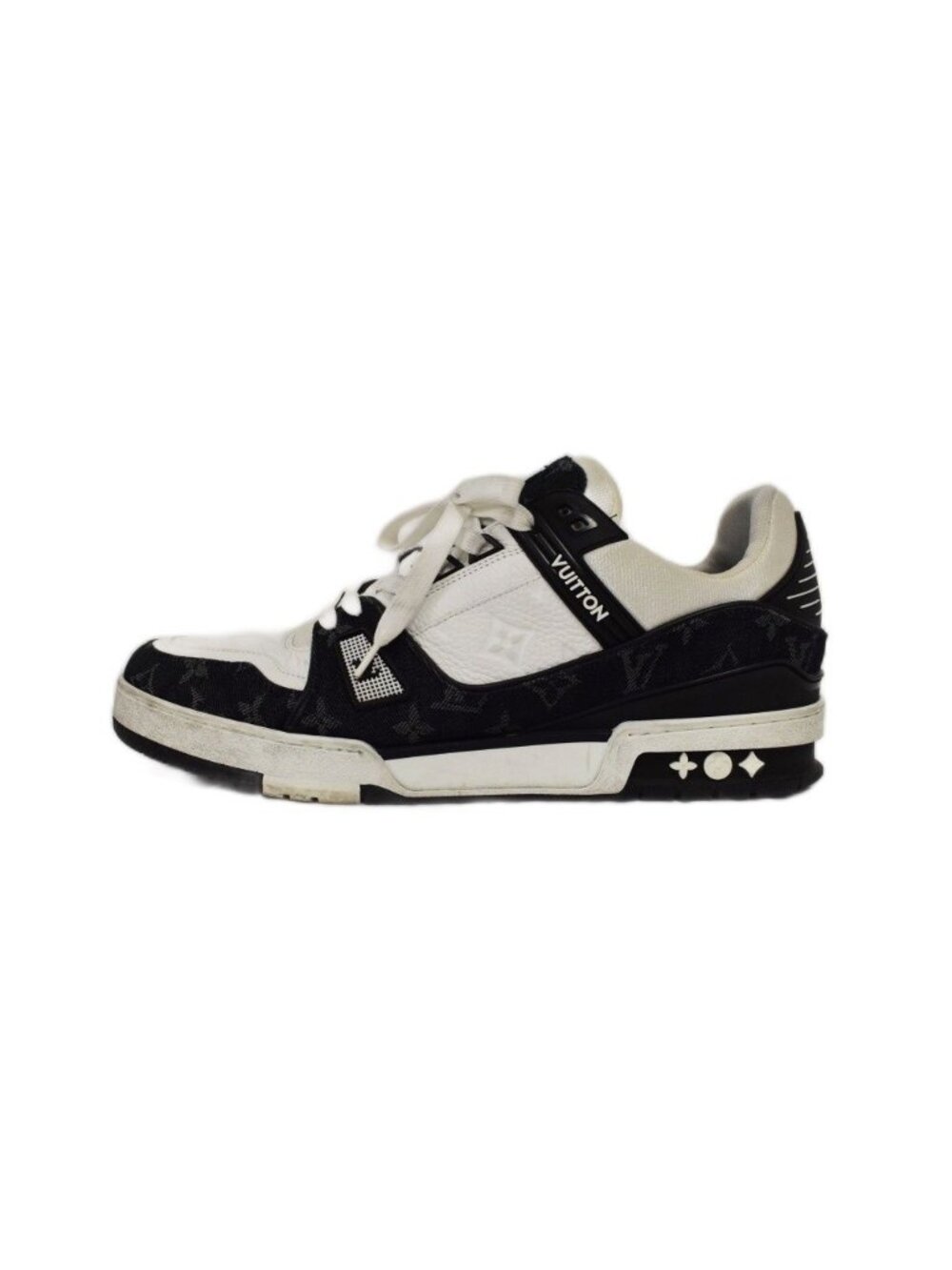 Louis Vuitton LV Trainer Low-Top Sneakers Logo Monogram White Black MS 9